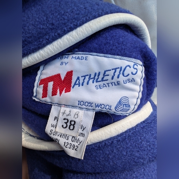 Vintage 1990 Letterman Wool Leather Varsity Jacket Track Wildcat Size 38 - Picture 8 of 8